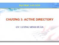 Bài giảng Lý thuyết quản trị mạng - Chương 3: Active Directory - Lương Minh Huấn