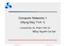 Bài giảng Mạng máy tính 1 - Lecture 10: Application layer (Con’t) - Phạm Trần Vũ