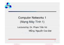 Bài giảng Mạng máy tính 1 - Lecture 10: Application layer - Phạm Trần Vũ