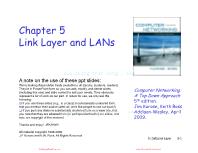 Bài giảng Mạng máy tính nâng cao - Chapter 5: Link Layer and LANs - Lê Ngọc Sơn