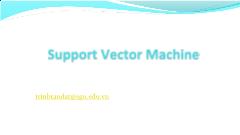 Bài giảng Máy học nâng cao - Chương 10: Support vector machine - Trịnh Tấn Đạt