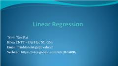 Bài giảng Máy học nâng cao - Chương 3: Linear Regression - Trịnh Tấn Đạt