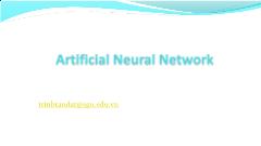 Bài giảng Máy học nâng cao - Chương 6: Artificical Neural Network - Trịnh Tấn Đạt