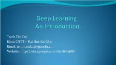 Bài giảng Máy học nâng cao - Chương 7: Deep learning an Introduction - Trịnh Tấn Đạt