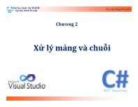 Bài giảng môn Kỹ thuật lập trình - Chương 2: Xử lý mảng và chuỗi