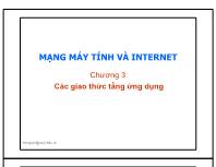 Bài giảng môn Mạng máy tính và Internet - Chương 3a: Các giao thức tầng ứng dụng