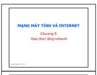 Bài giảng môn Mạng máy tính và Internet - Chương 5: Giao thức tầng network