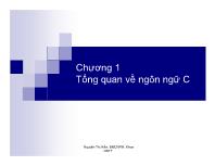 Bài giảng môn Ngôn ngữ lập trình C - Chương 1: Tổng quan về ngôn ngữ C - Nguyễn Thị Hiền