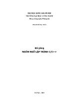 Bài giảng Ngôn ngữ lập trình C/C++ - Phạm Hồng Thái (Phần 1)