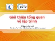 Bài giảng Nhập môn lập trình - Chương 1: Giới thiệu tổng quan về lập trình - Phạm Minh Tuấn