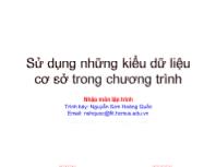 Bài giảng Nhập môn lập trình - Chương 1.2: Sử dụng những kiểu dữ liệu cơ sở trong chương trình - Nguyễn Sơn Hoàng Quốc