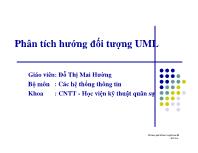 Bài giảng Phân tích hướng đối tượng UML - Bài 1: Tổng quan - Đỗ Thị Mai Hường