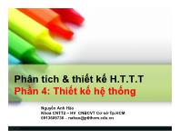 Bài giảng Phân tích và thiết kế hệ thống thông tin - Phần 4: Thiết kế hệ thống - Nguyễn Anh Hào