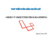 Bài giảng Phát triển phần mềm nguồn mở - Bài 4: Object oriented programming - Nguyễn Hữu Thể