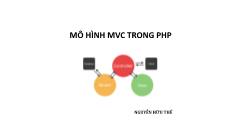 Bài giảng Phát triển phần mềm nguồn mở - Bài 5: Mô hình MVC trong PHP - Nguyễn Hữu Thể