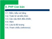 Bài giảng PHP - Chương 2: PHP Căn bản - Nguyễn Phú Quảng