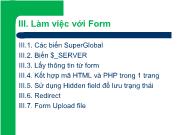 Bài giảng PHP - Chương 3: Làm việc với Form - Nguyễn Phú Quảng