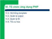 Bài giảng PHP - Chương 6: Tổ chức ứng dụng PHP - Nguyễn Phú Quảng