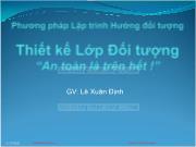 Bài giảng Phương pháp Lập trình hướng đối tượng - Chương 5: Thiết kế hướng đối tượng - Lê Xuân Định