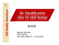 Bài giảng Quản lý dự án phần mềm - Chương 6: Qualification (Duy trì chất lượng) - Nguyễn Anh Hào