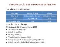 Bài giảng Quản trị mạng - Chương 3: Cài đặt Windows Server 2008