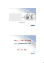 Bài giảng Thiết kế thực nghiệm - Chương 1: Thiết kế thí nghiệm - Trần Ngọc Hiền