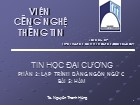 Bài giảng Tin học đại cương - Bài 5: Mảng - Nguyễn Thanh Hùng