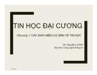 Bài giảng Tin học đại cương - Chương 1: Các khái niệm cơ bản về tin học - Nguyễn Lê Minh