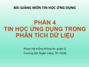 Bài giảng Tin học ứng dụng - Chương 5: Ứng dụng công cụ phân tích dữ liệu