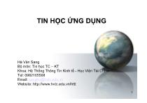 Bài giảng Tin học ứng dụng - Chương I: Hệ điều hành Windows XP