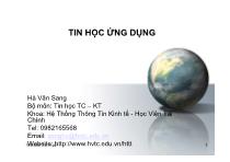 Bài giảng Tin học ứng dụng - Chương II: Soạn thảo văn bản