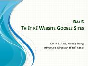 Bài giảng Tin văn phòng 2 - Bài 5: Thiết kế Website Google Sites - Thiều Quang Trung