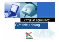 Bài giảng Tương tác người máy - Bài mở đầu: Giới thiệu chung