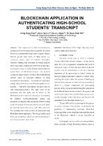 Blockchain application in authenticating High-school students’ transcript