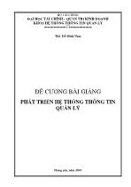 Đề cương bài giảng Phát triển hệ thống thông tin quản lý