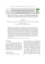 Effects of Monsoon Activity on Monthly Phytoplankton Blooms in the Gulf of Thai Land in El Nino Year 2002