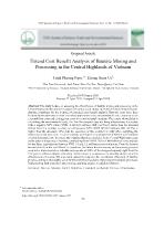 Extend cost benefit analysis of bauxite mining and processing in the central highlands of Vietnam