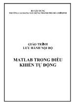 Giáo trình Matlab trong điều khiển tự động (Phần 1)