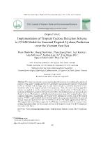 Implementation of tropical cyclone detection scheme to CCAM model for seasonal tropical cyclone prediction over the Vietnam east sea