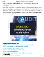 MCSA 2012: Audit Policy – Giám sát hệ thống