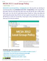 MCSA 2012: Local Group Policy