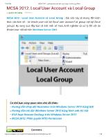 MCSA 2012: Local User Account và Local Group