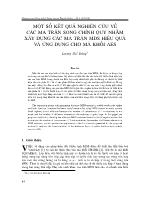 Một số kết quả nghiên cứu về các ma trận song chính quy nhằm xây dựng các ma trận mds hiệu quả và ứng dụng cho mã khối AES