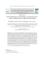 Seasonal predictions of the number of tropical cyclones in the VietNam east sea using statistical models