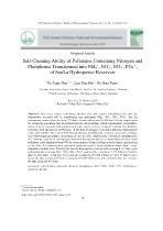Self-Cleaning ability of pollutants containing nitrogen and phosphorus transformed into NH4+, NO2-, NO3-, PO43-, of SonLa hydropower reservoir