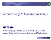 Về quan hệ giữa toán học và tin học - Hồ Tú Bảo