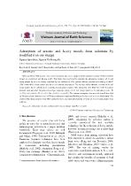 Adsorption of arsenic and heavy metals from solutions by modified iron ore sludge