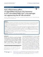 Anti-inflammatory effect of oligostilbenoids from Vitis heyneana in LPS-stimulated RAW 264.7 macrophages via suppressing the NF-κB activation