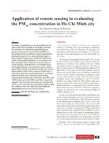 Application of remote sensing in evaluating the PM 10 concentration in Ho Chi Minh city