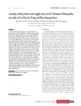 Assessing existing surface water supply sources in the Vietnamese Mekong delta: case study of Can Tho, Soc Trang, and Hau Giang provinces